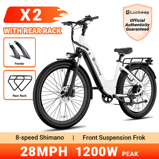 Luckeep X2 Torque Sensor Electric Bike 1200W Peak 28MPH