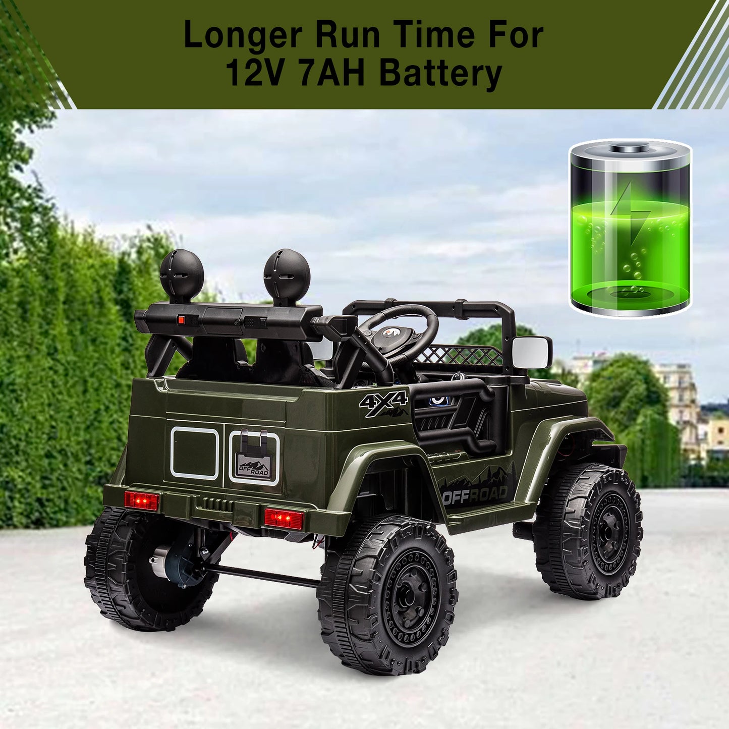 12V Kids Ride On Truck LED Lights Bluetooth Remote Gift