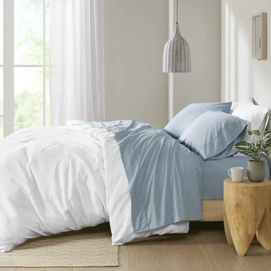 Thread Count Cotton Percale Sheet Set 4pc King Hypoallergenic
