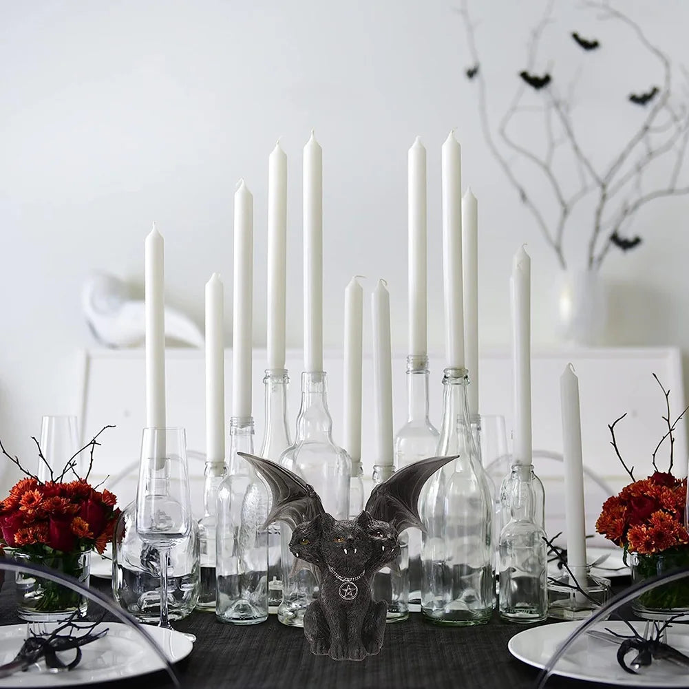 Halloween Decoration Three Head Cat Home Decor Resin Black Cat Tabletop Ornaments Dark Cat Statues for Party Decor