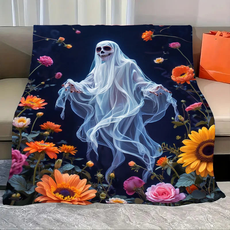 Flannel Blanket All Season Cozy Halloween Witch Cauldron