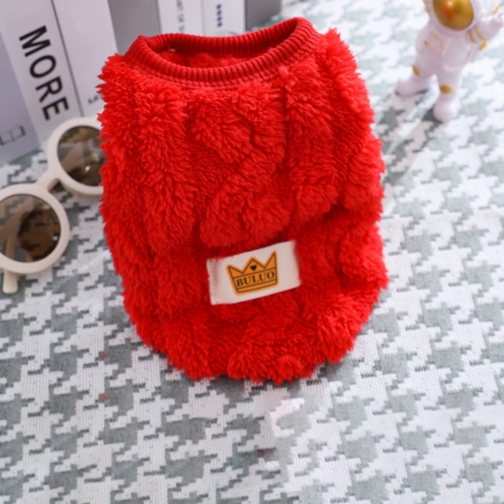 Solid Cute Wavy Double Sided Puppy Kitten Warm Coat Sweater for Small Dogs Cats