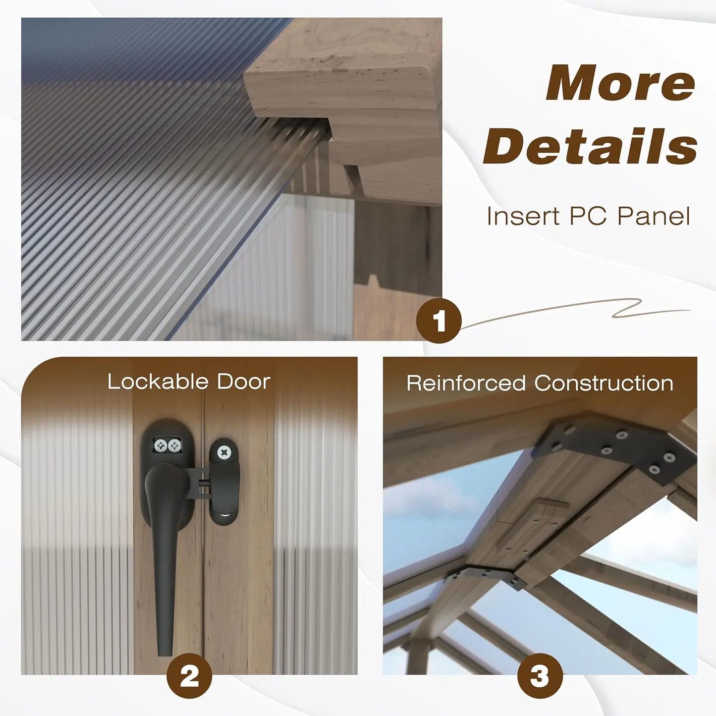 6x10 Ft Walk In Greenhouse Kit With Lockable Door And 6mm Polycarbonate Panels
