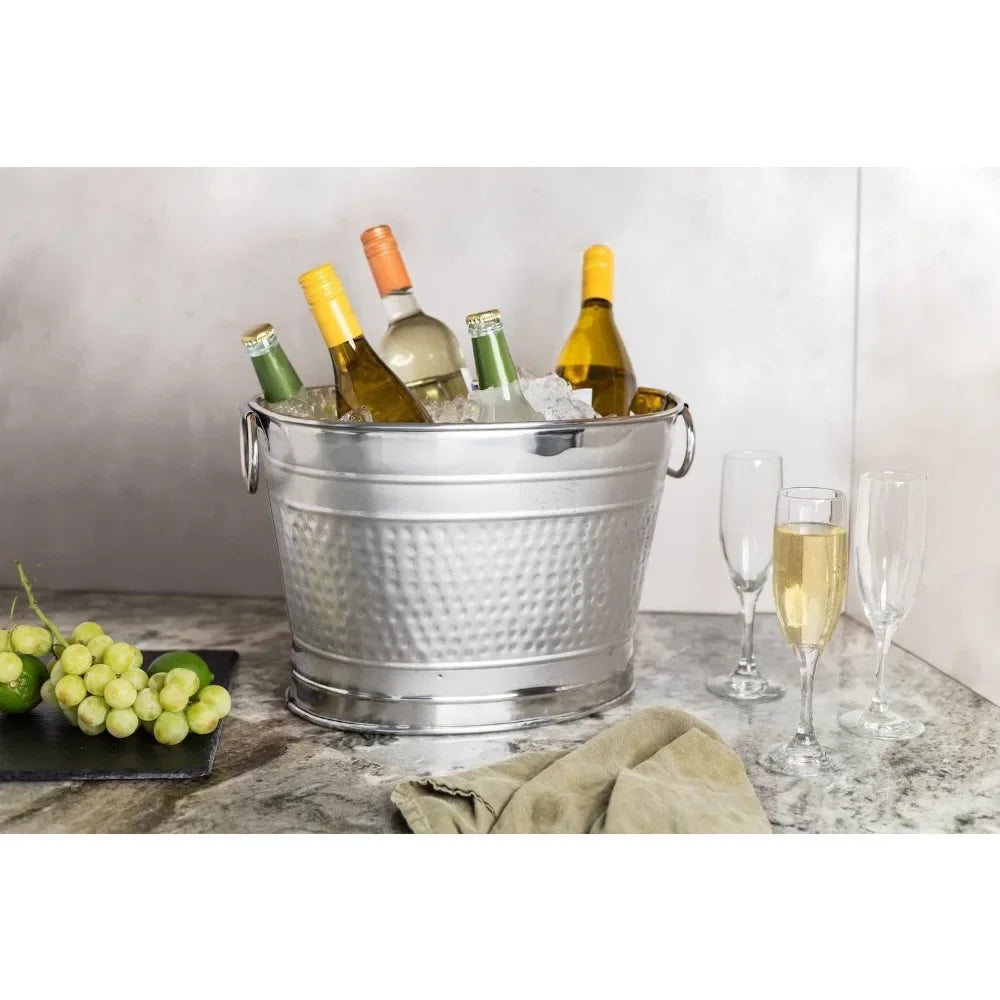 Stainless Steel Ice Bucket With Handles For Wine And Drinks