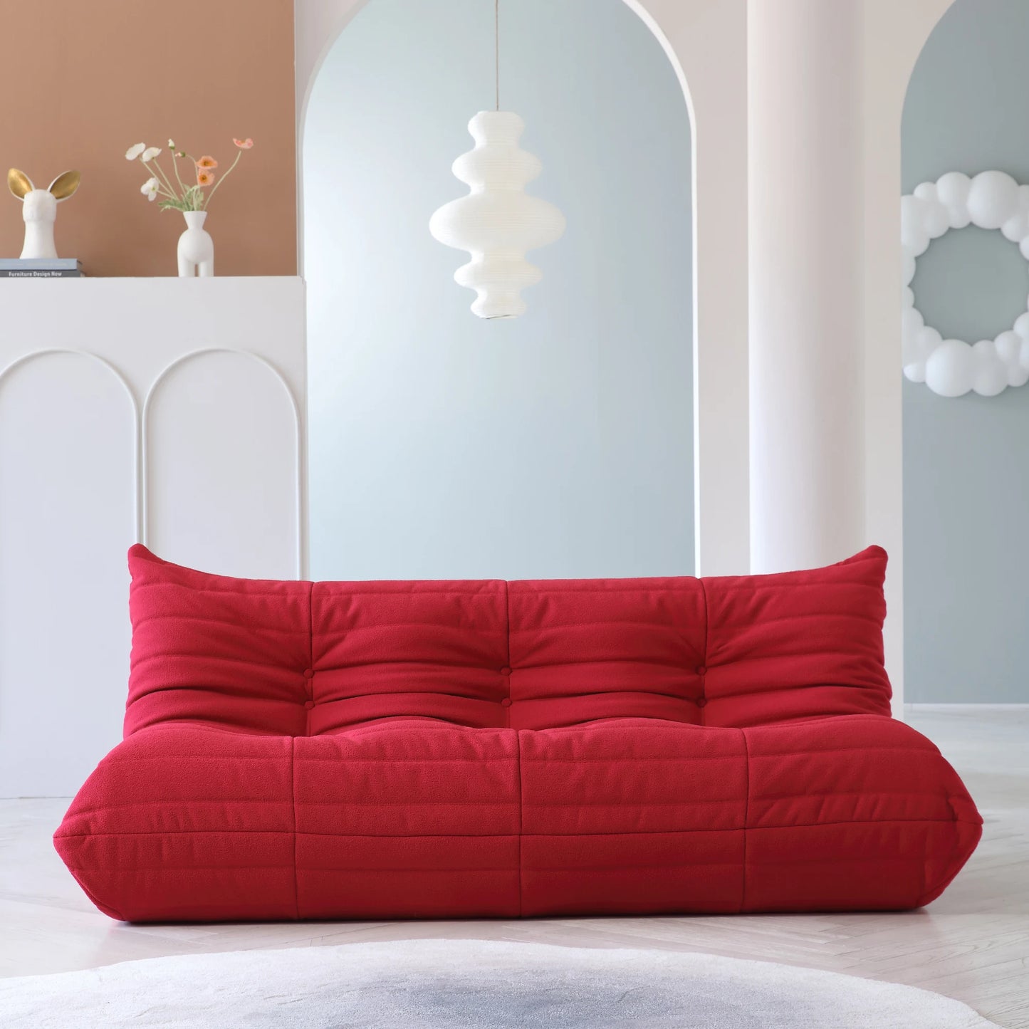 Velvet Teddy Bean Bag Sofa Floor Lounge Chair Foam Filled