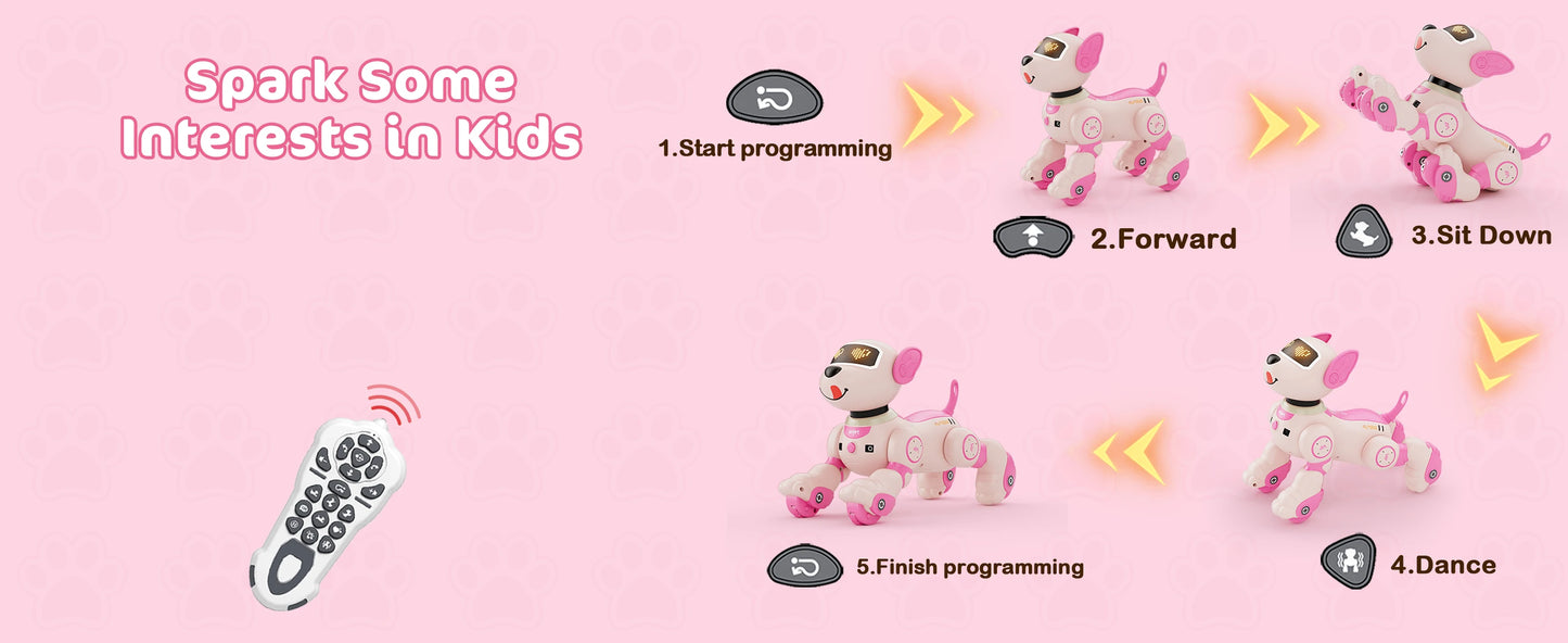 VATOS Robot Dog Toy 2.4GHz Remote Touch Sensor 20+ Modes