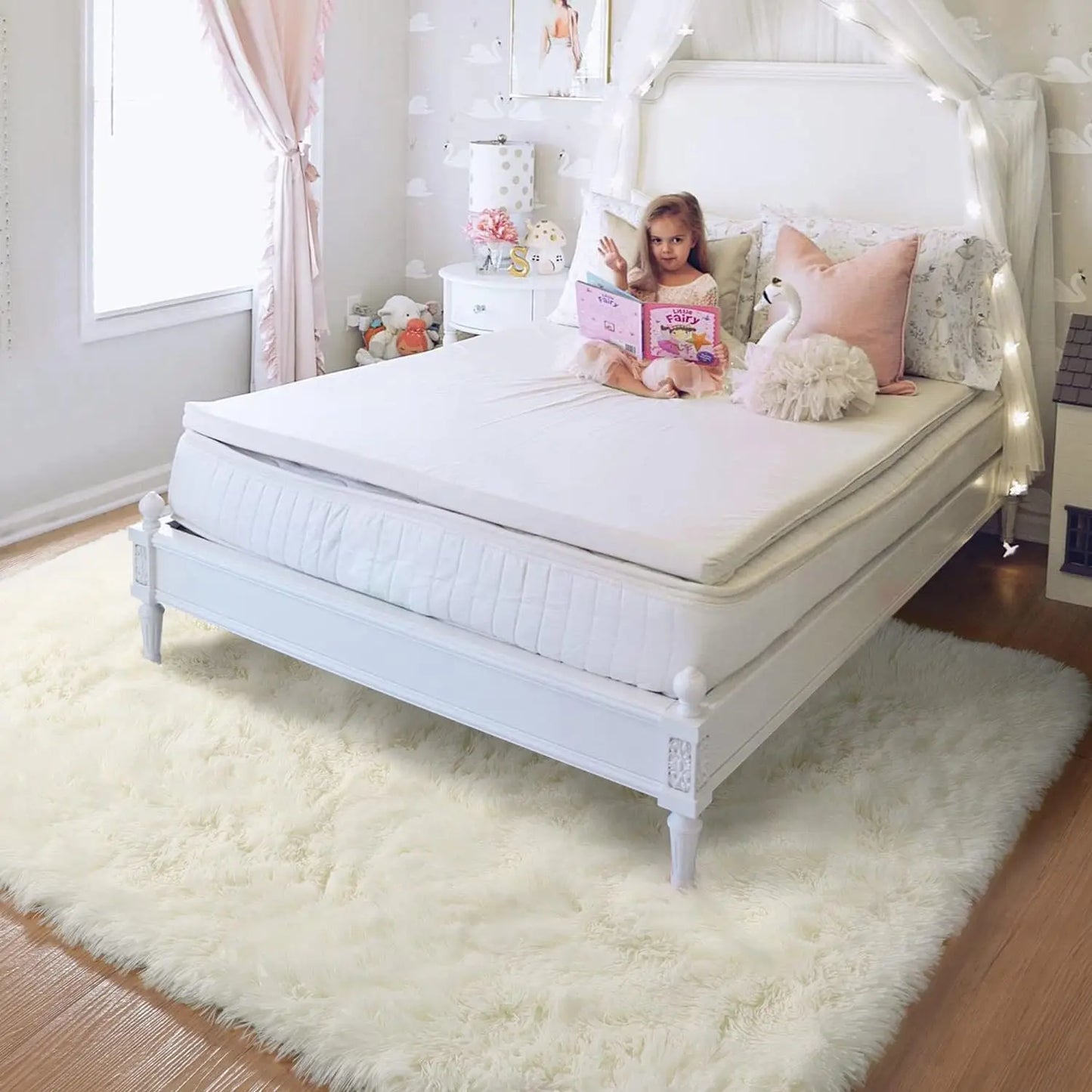 Fluffy Rugs for Bedroom Fuzzy Area Rugs for Living Room Soft Kids Carpet Non Slip for Hardwood Floors Room Decor
