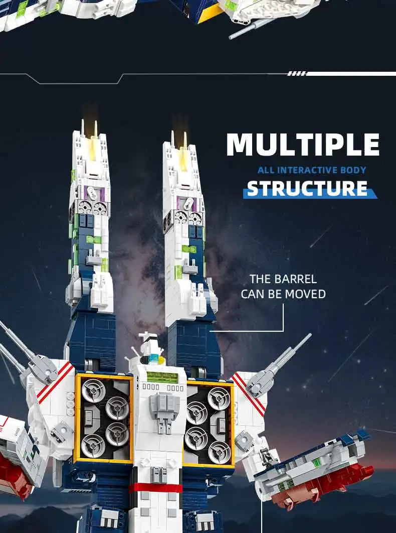 4682 PCS Fortress Ship Building Blocks Robotech Warship Mecha Model Toys