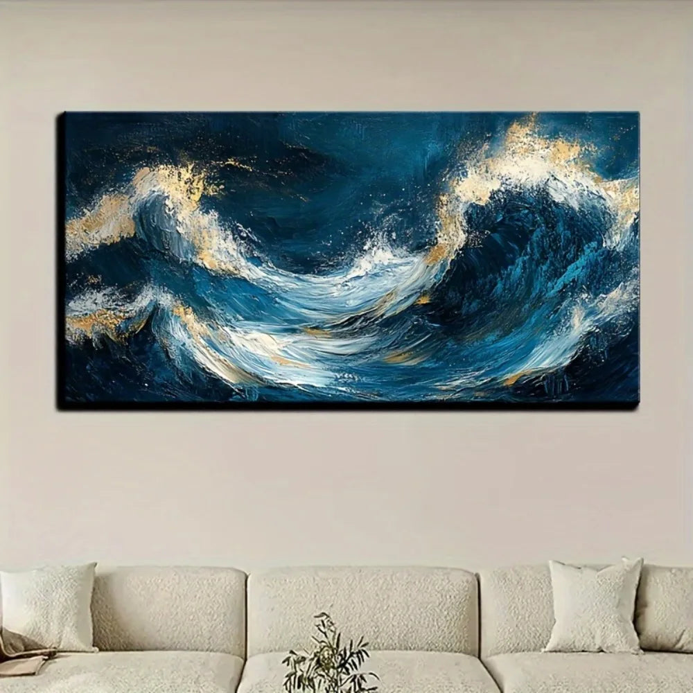 Blue Fantasy Modern Painting With One Point Five Inch Pine Frame Living Room