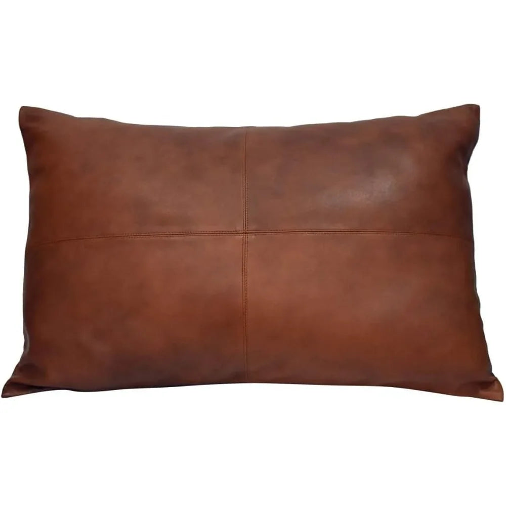 Lambskin Leather Pillow Cover Dolly Lamb Sofa Cushion Case 12x20 Living Room