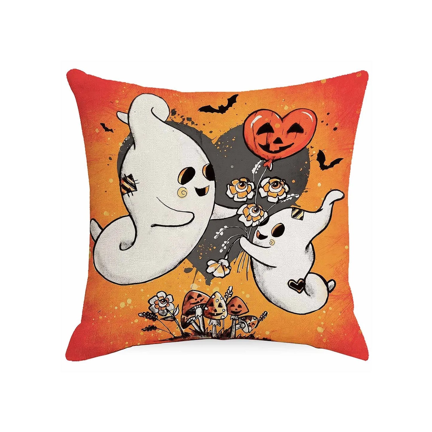 Halloween Linen Throw Pillow Cover Single Sided Print