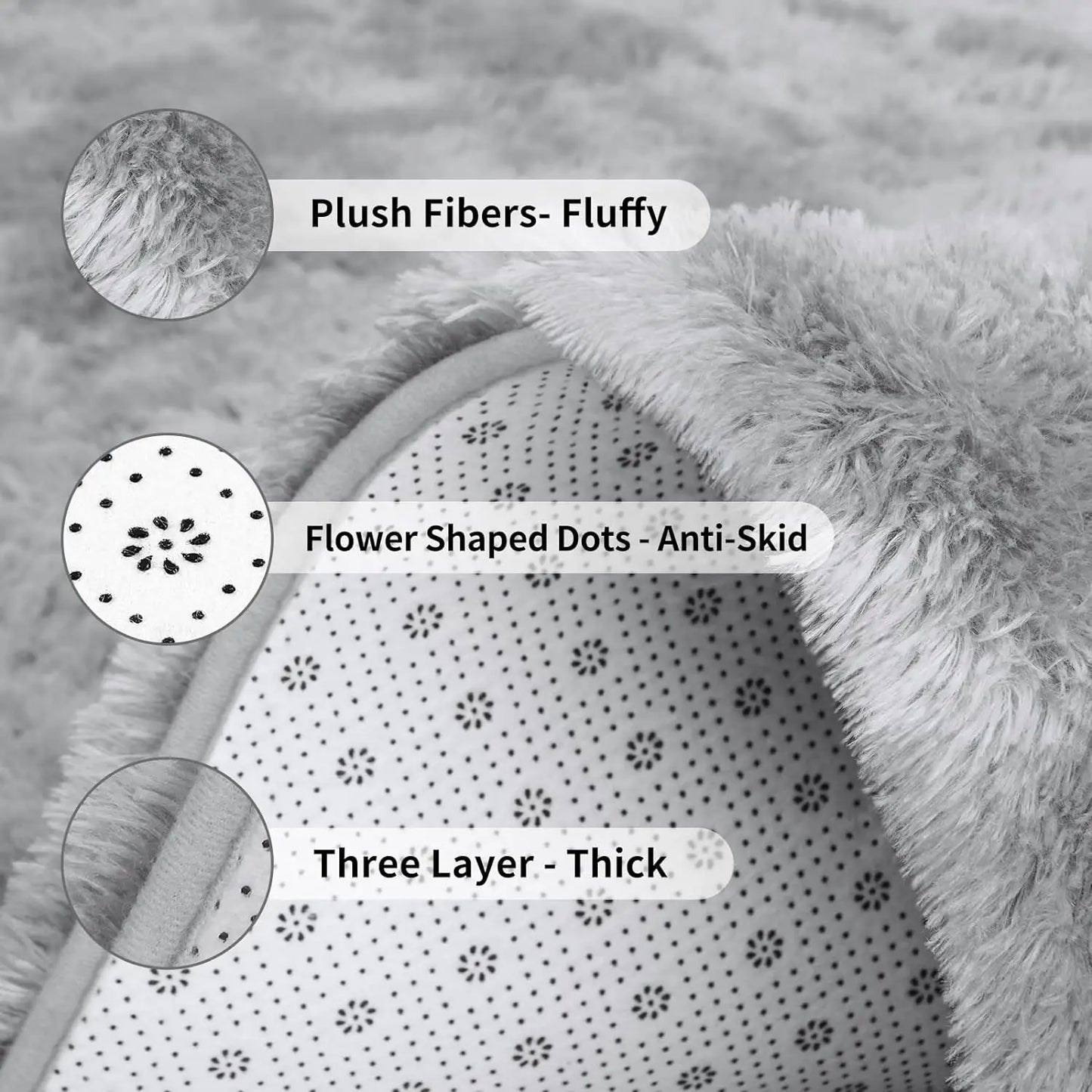 Fluffy Rugs for Bedroom Fuzzy Area Rugs for Living Room Soft Kids Carpet Non Slip for Hardwood Floors Room Decor