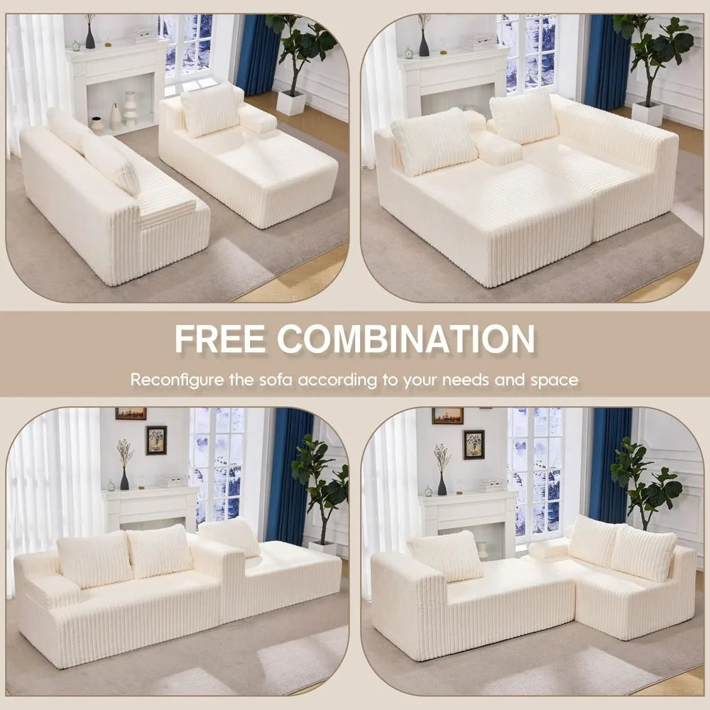 Modular Sectional Sofa L Shaped Memory Foam Living Room