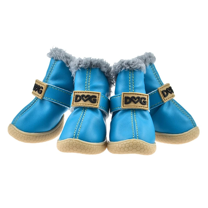 4 Pcs Set Keep Warm Snow Shoes for Small Dogs Non Slip Boots Winter