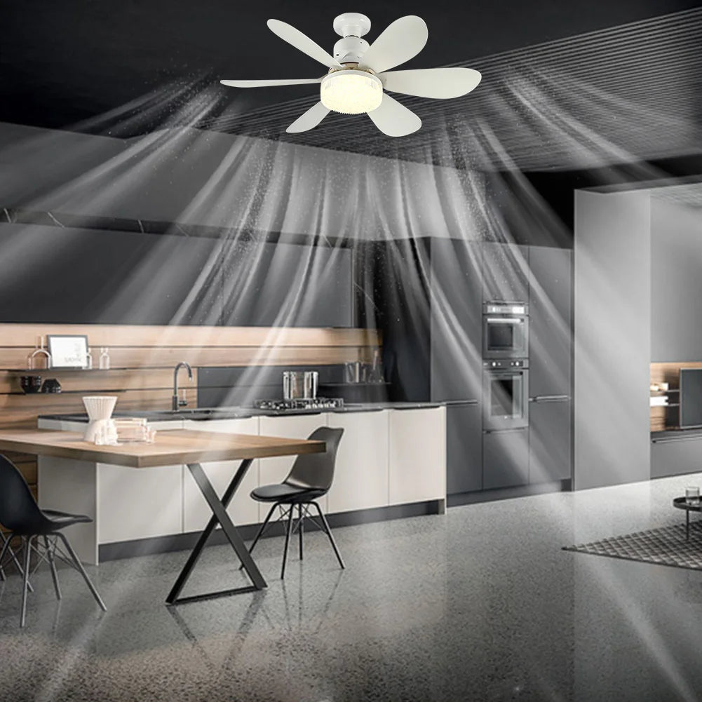 Socket Fan Lamp E26 E27 Base Wireless Remote Control LED Bulb Ceiling Fan Replacement for Bedroom Living Room Kitchen Balcony