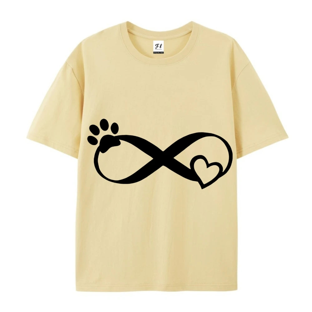 Women Dog Paw Print T Shirt Graphic Cartoon Cute Short Sleeve Tee