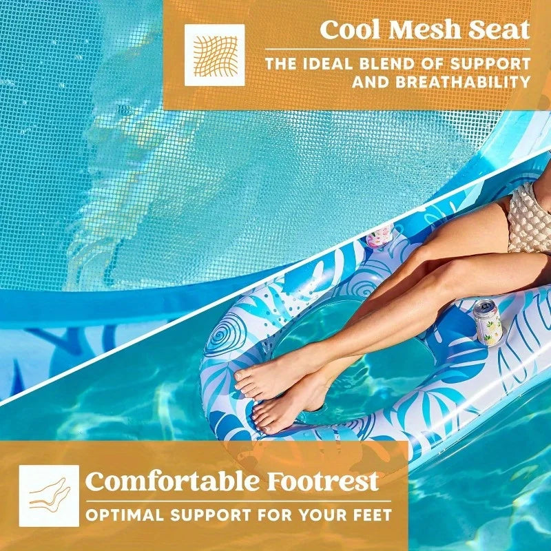 Joyfy Inflatable Adult Pool Float Lounger Recliner Chair For Summer Water Party