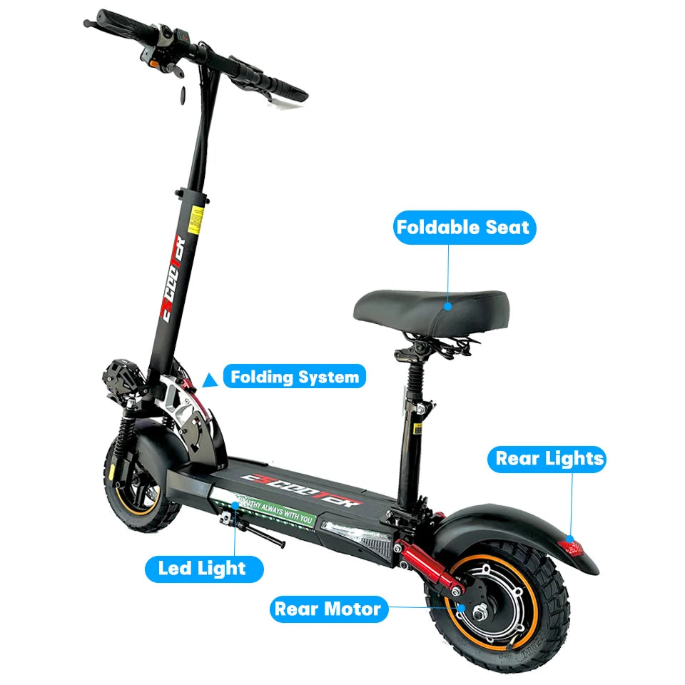 EU USA Warehouse 45KMH 800W Power Portable Electric Scooter for Adults with 13AH 16AH Battery 10 Inch Off Road Tire