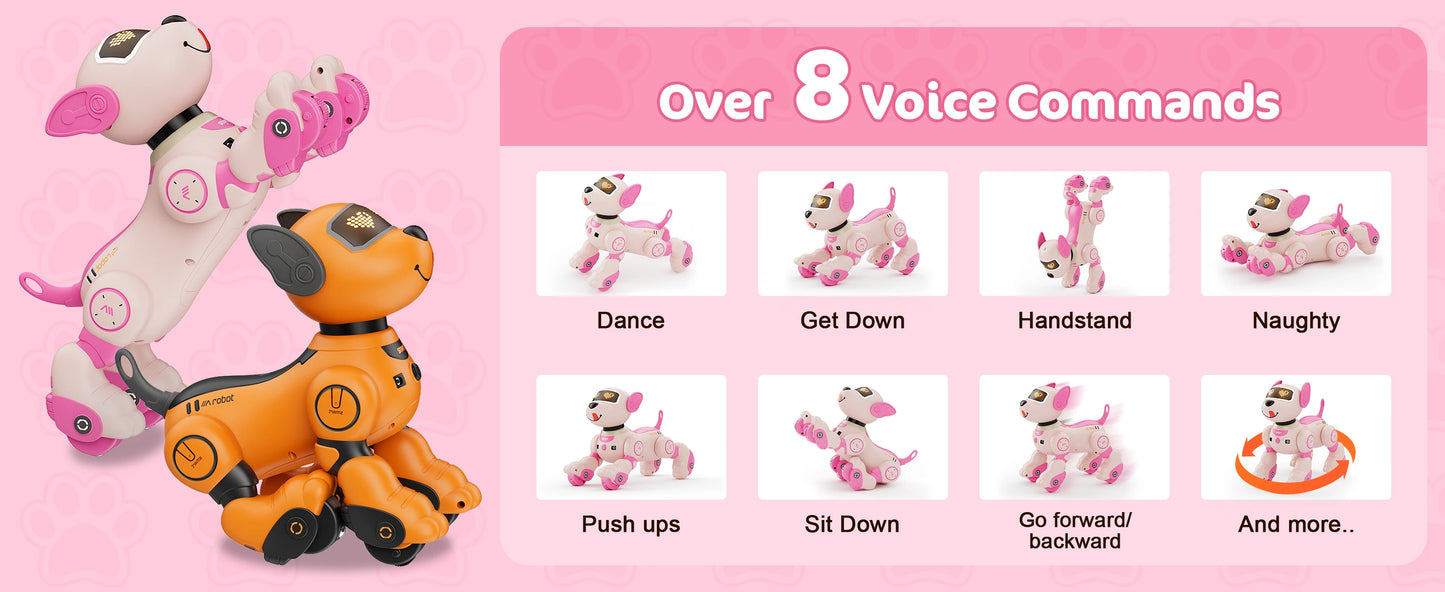 VATOS Robot Dog Toy 2.4GHz Remote Touch Sensor 20+ Modes