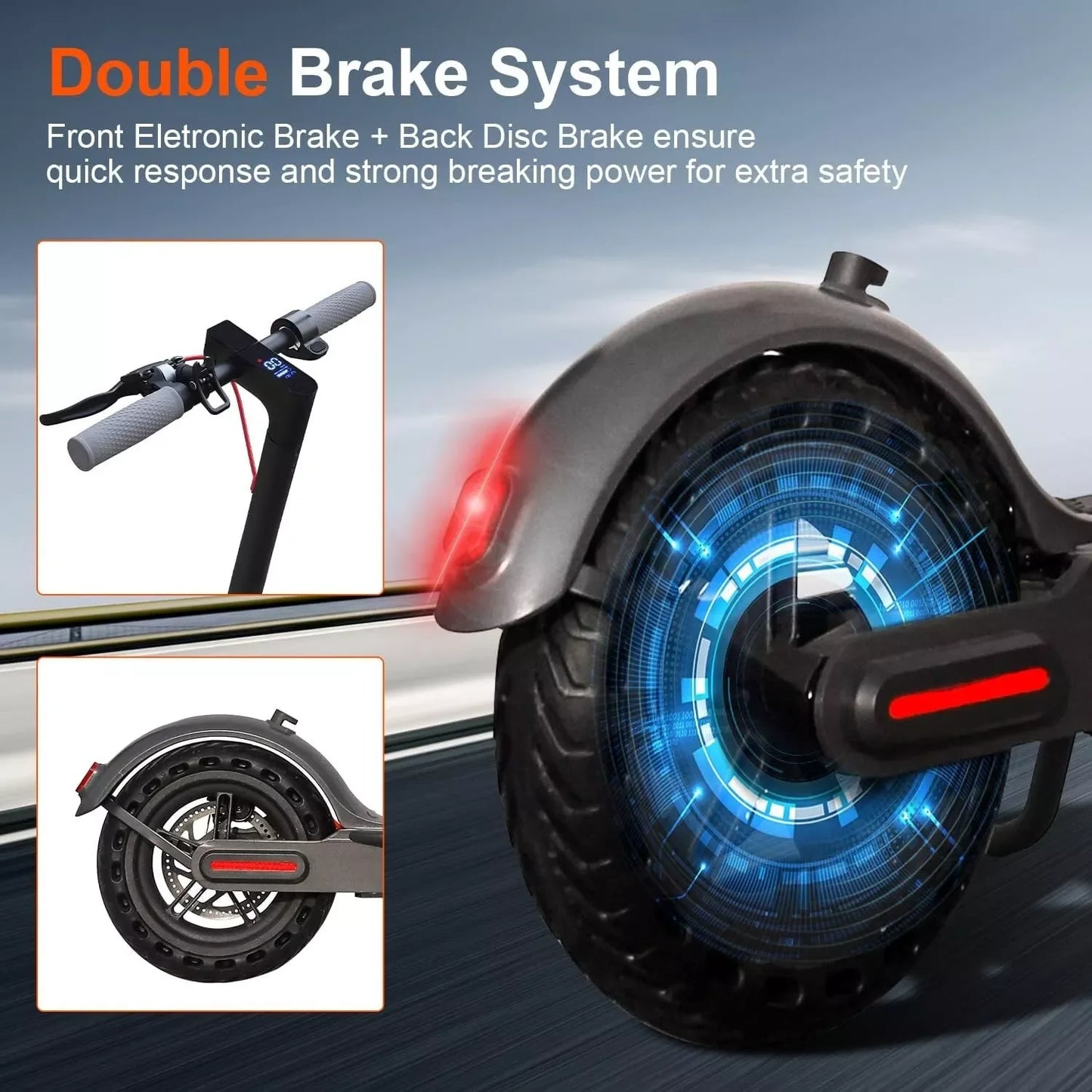 LADPED Electric Scooter 350W 19mph Smart Folding Waterproof Anti-Skid 8.5 Inch Shock Absorbing Two-Wheel Scooter