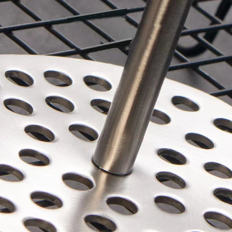 Purple Stainless Steel Potato Masher And Grater Set