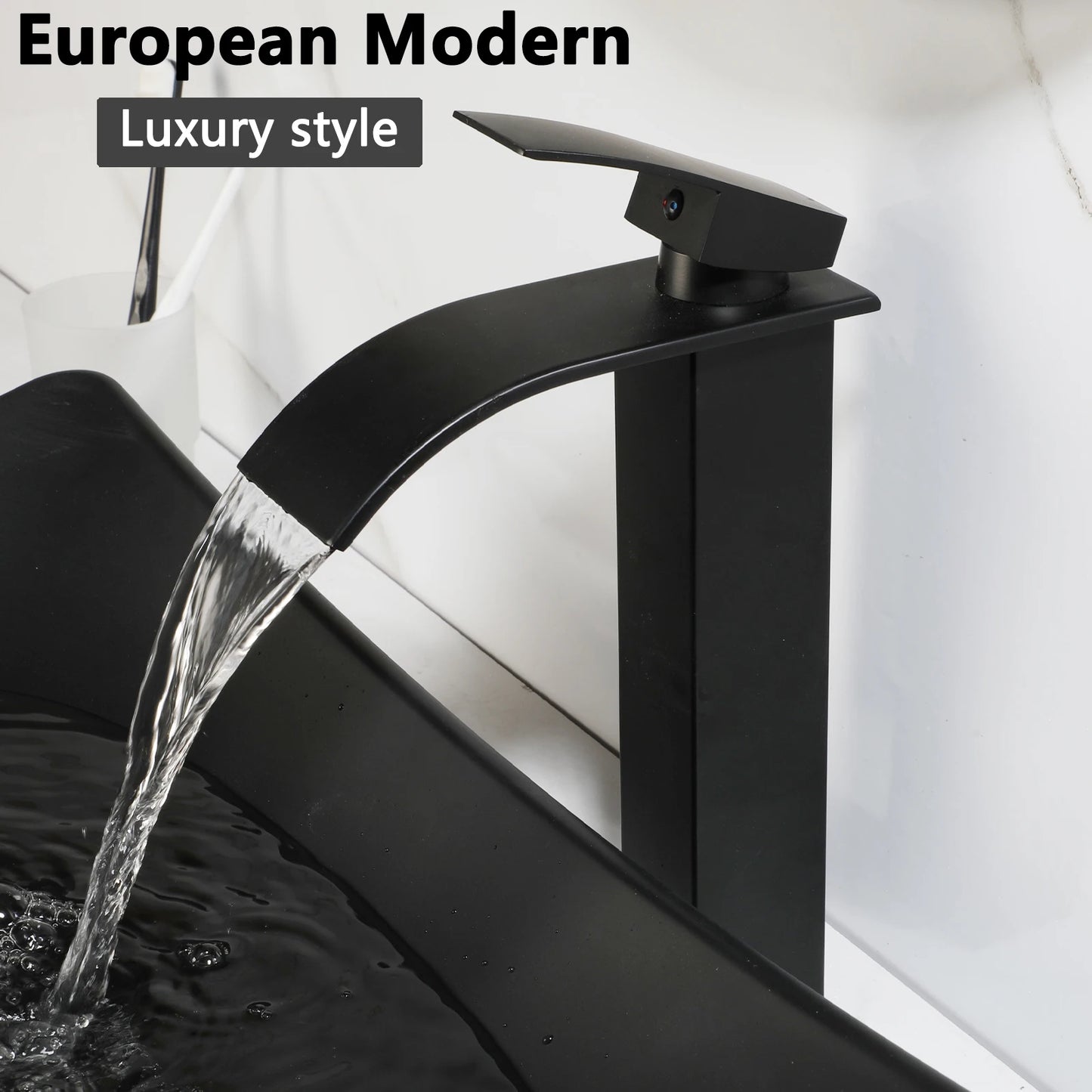 KEMAIDI Modern Vessel Sink Basin Above Counter With Faucet