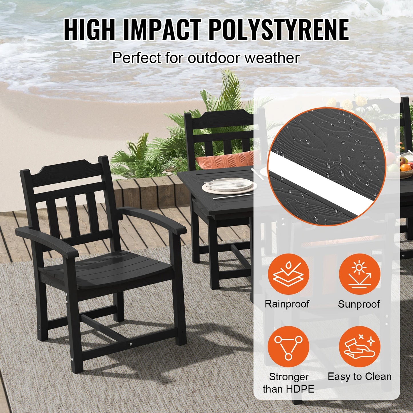 SucceBuy 7 Piece Patio Dining Set Outdoor Rectangle Table And Chairs All Weather