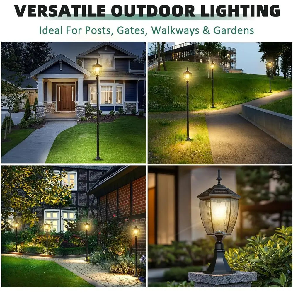 Kaqur 79 Inch Outdoor Lamp Post Light Dusk to Dawn Black 3000K 4000K 6000K