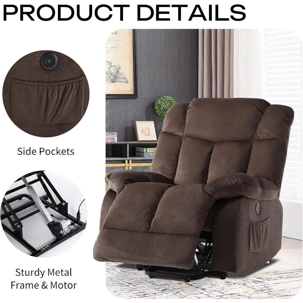 Power Lift Electric Recliner Chair For Elderly With Heavy Duty Antiskid Fabric