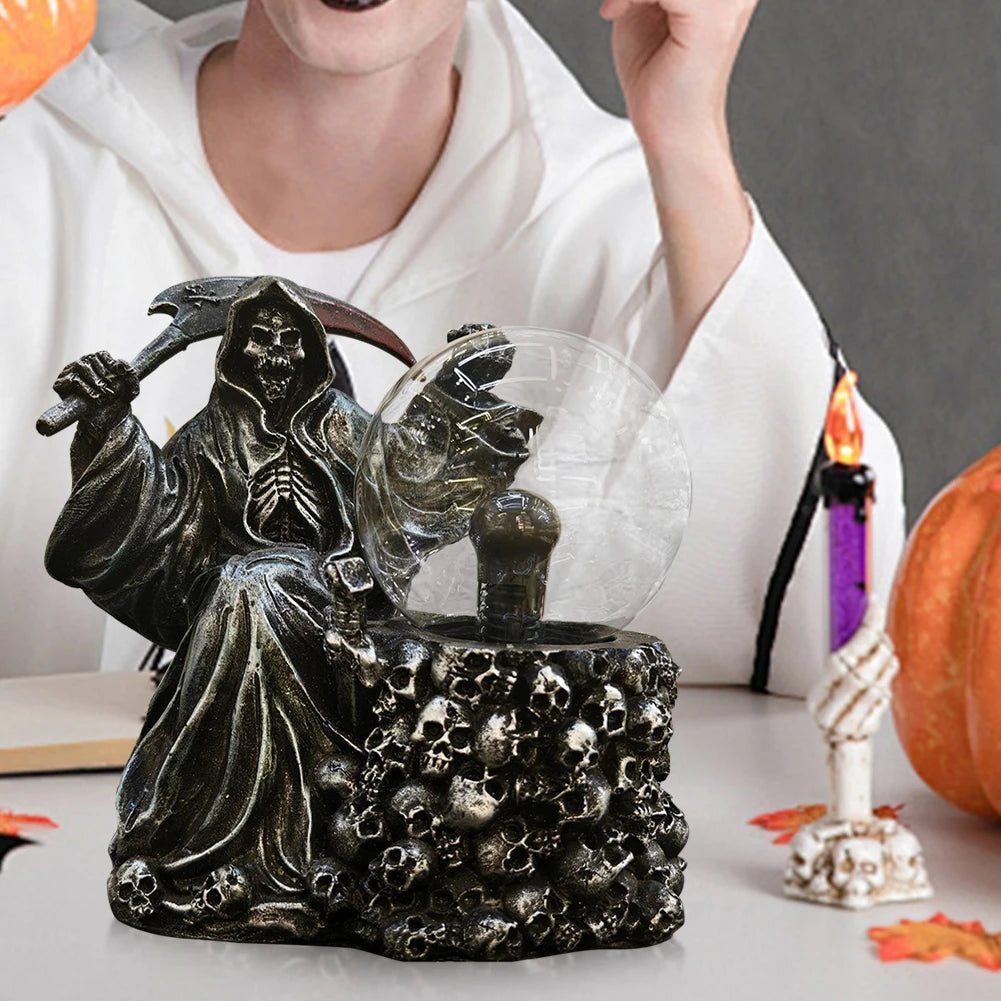 Halloween Light Up Ghost Fortune Teller Touch Sensing Grim Reaper Decor Haunted House Decoration