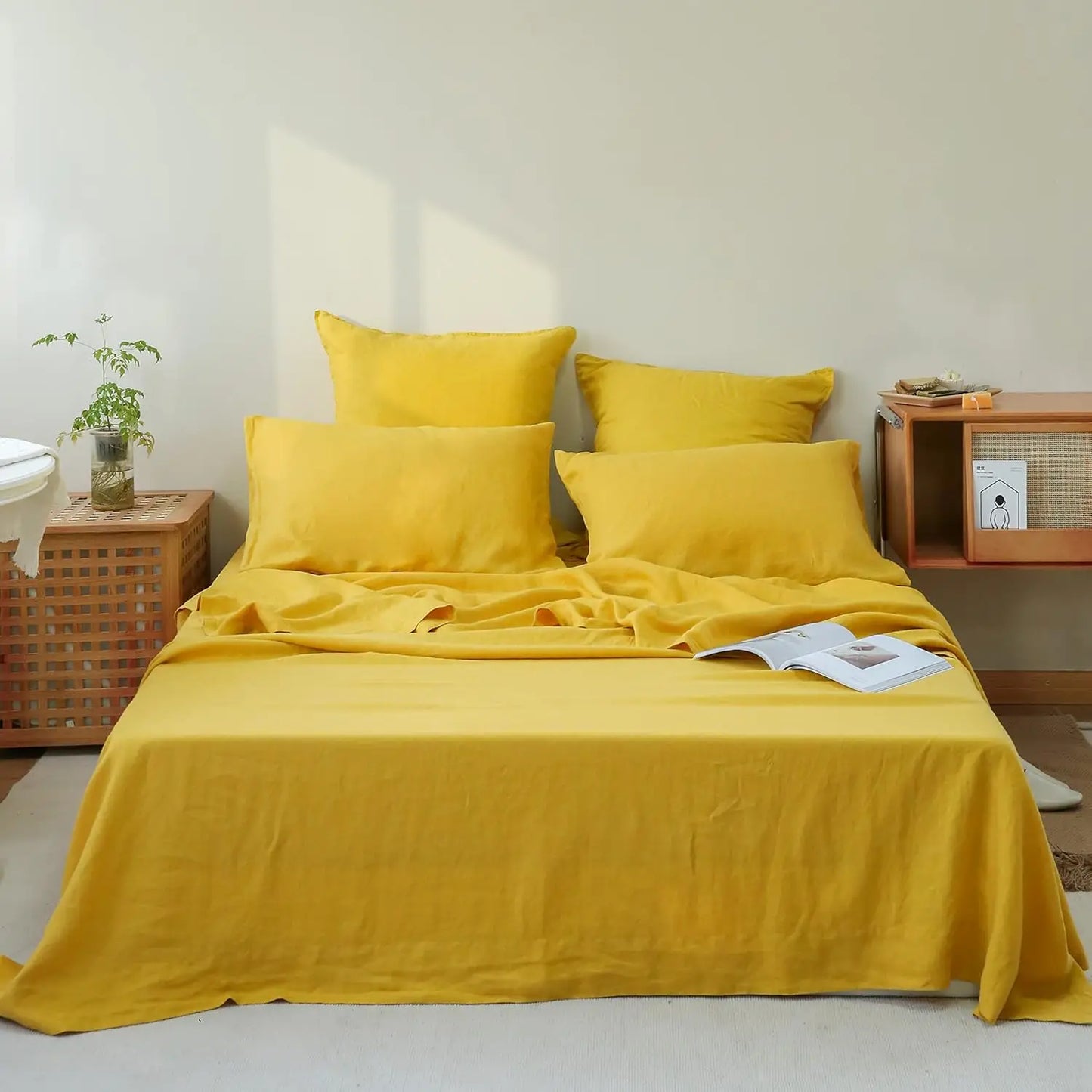 Simple Opulence 3 4 Piece Bed Linen Sheet Set French Flax