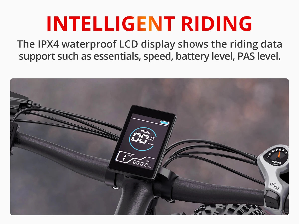 AMYET EB26 Electric Bike 1500W 48V 15Ah 26 Inch Fat Tire Mountain Bike 31 Mph