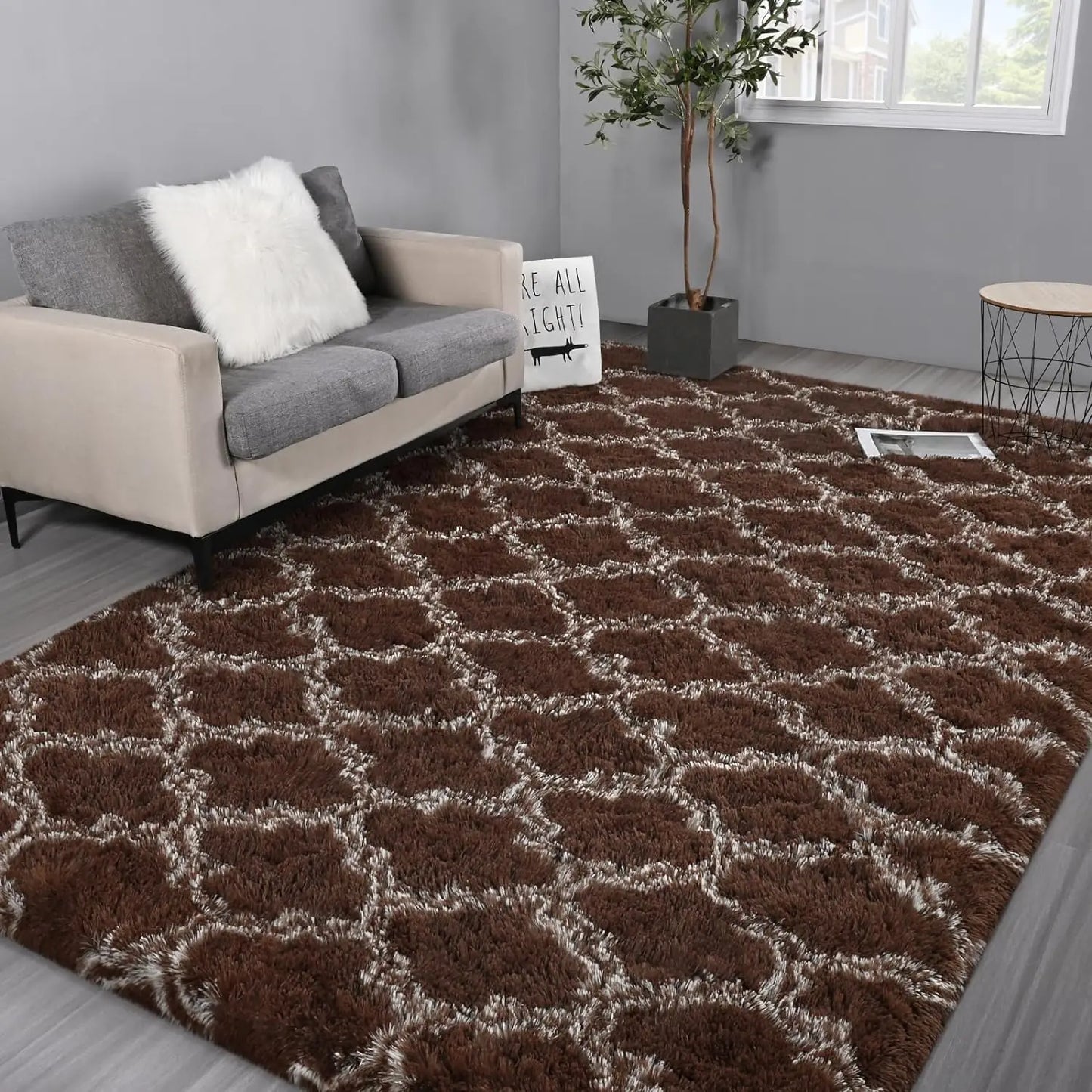 Large Shag Area Rugs for Bedroom Super Soft Plush Fluffy Carpet Non Slip Indoor Floor Rug for Kids Nursery Girl