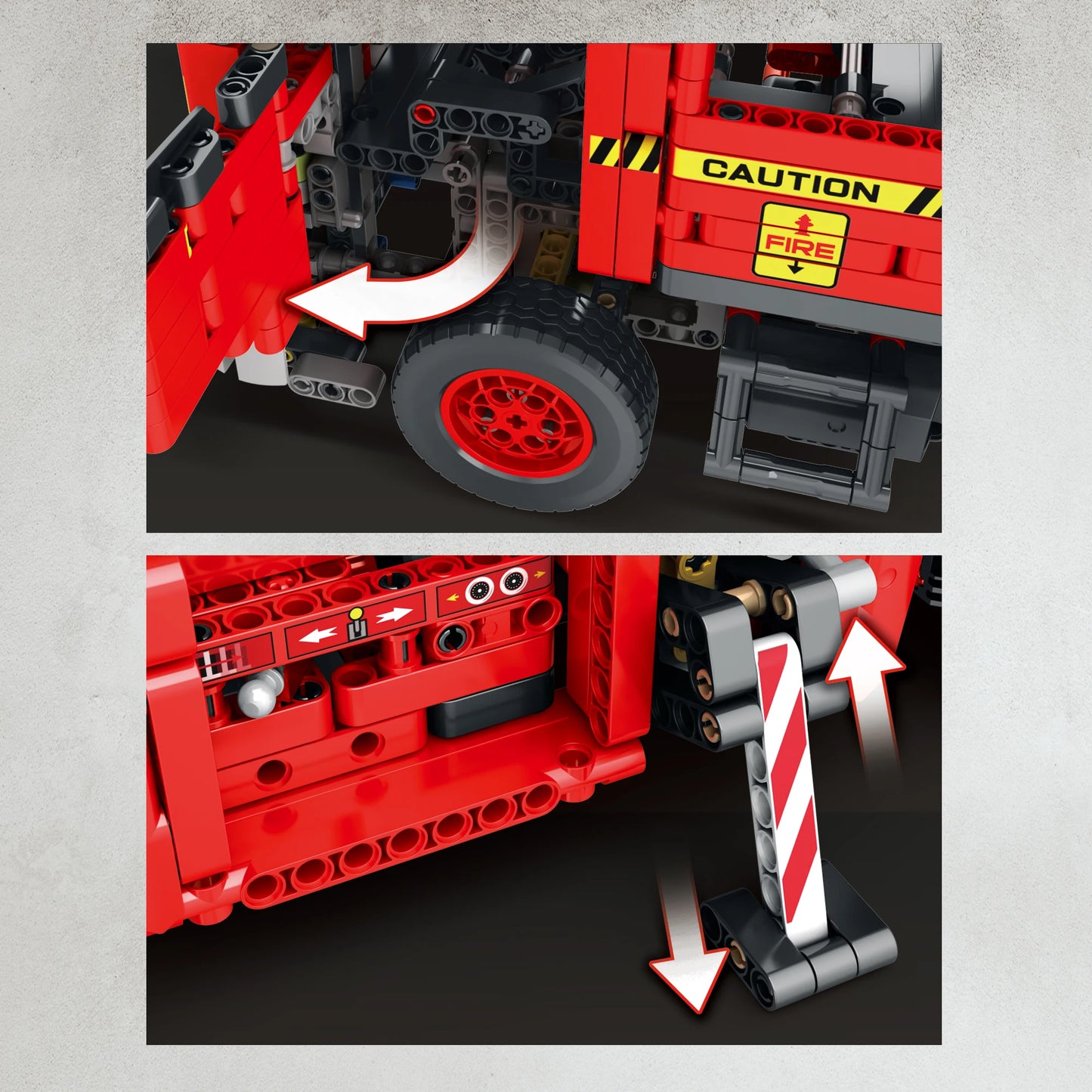 Reobrix Rescue Fire Truck Building Block Set With Extendable Ladder RC