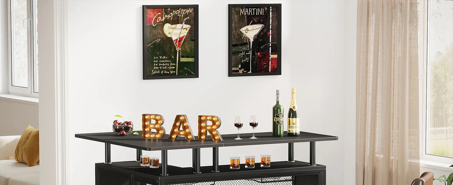 Tribesigns Modern Home Bar Unit Mini Liquor Table Cabinet