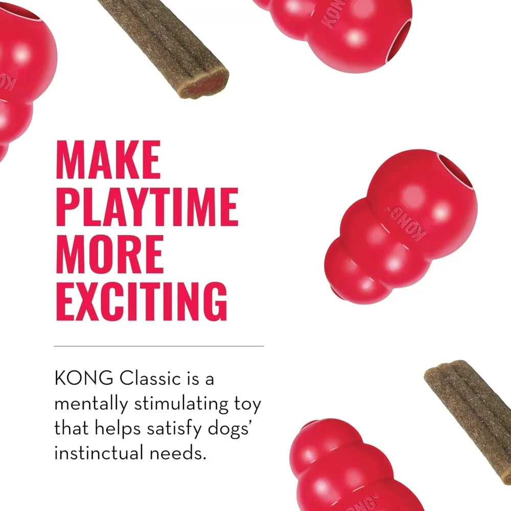KONG Classic Toy and Enhanced Ziggies Treats Combo Pack for Dogs