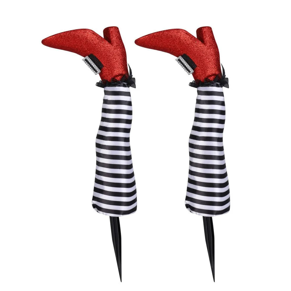 Halloween Witch Legs Prop Upside Down With Broomstick Patio
