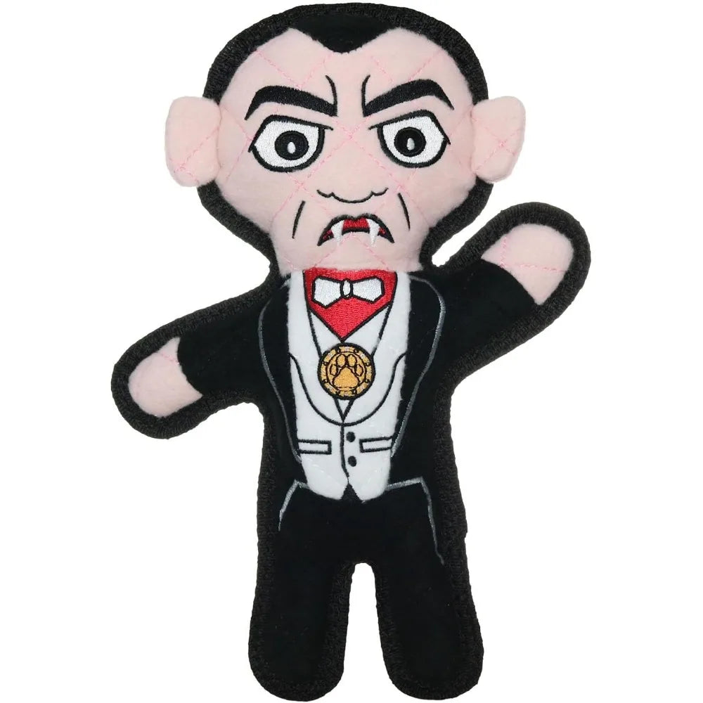 Tuffy World Tuffest Soft Dog Toy Dracula Halloween Squeakers Durable Layers
