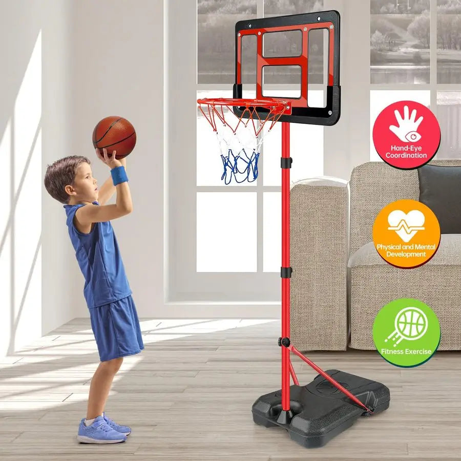 Kids Basketball Hoop Adjustable Height 3.5ft to 6.2ft Mini Hoop for Kids