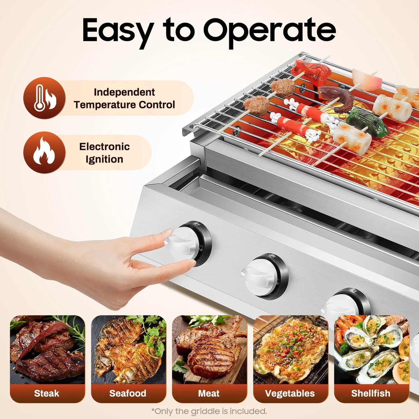 Garden BBQ Grill for Camping Picnics 4 Burner LPG Gas Grill Adjustable Height Removable Net Commercial Barbecue Grills
