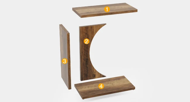 Tribesigns C Shaped End Table For Sofa Living Room Bedroom