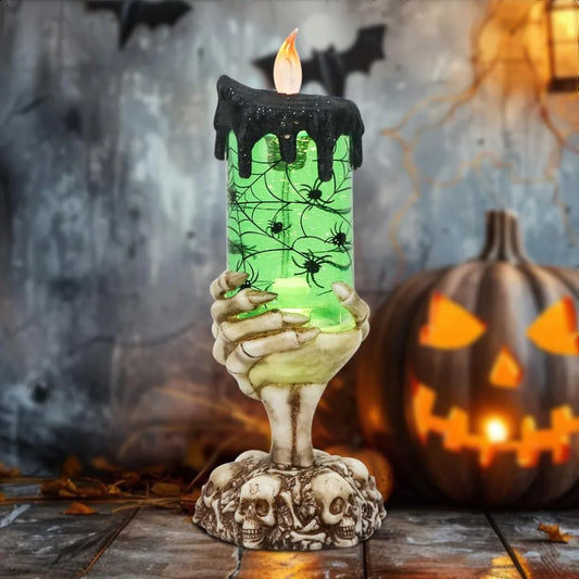 Halloween Spooky Snow Globe Candles Lighted USB Powered