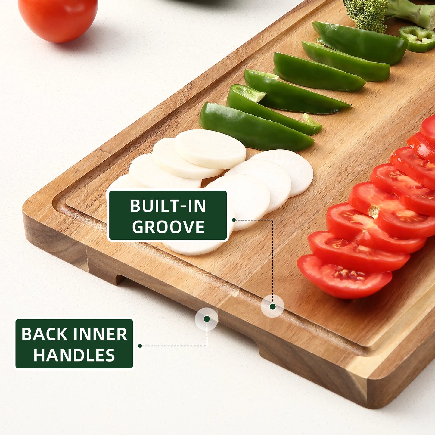 Acacia Cutting Board 18 by 12 Inches XL Juice Groove
