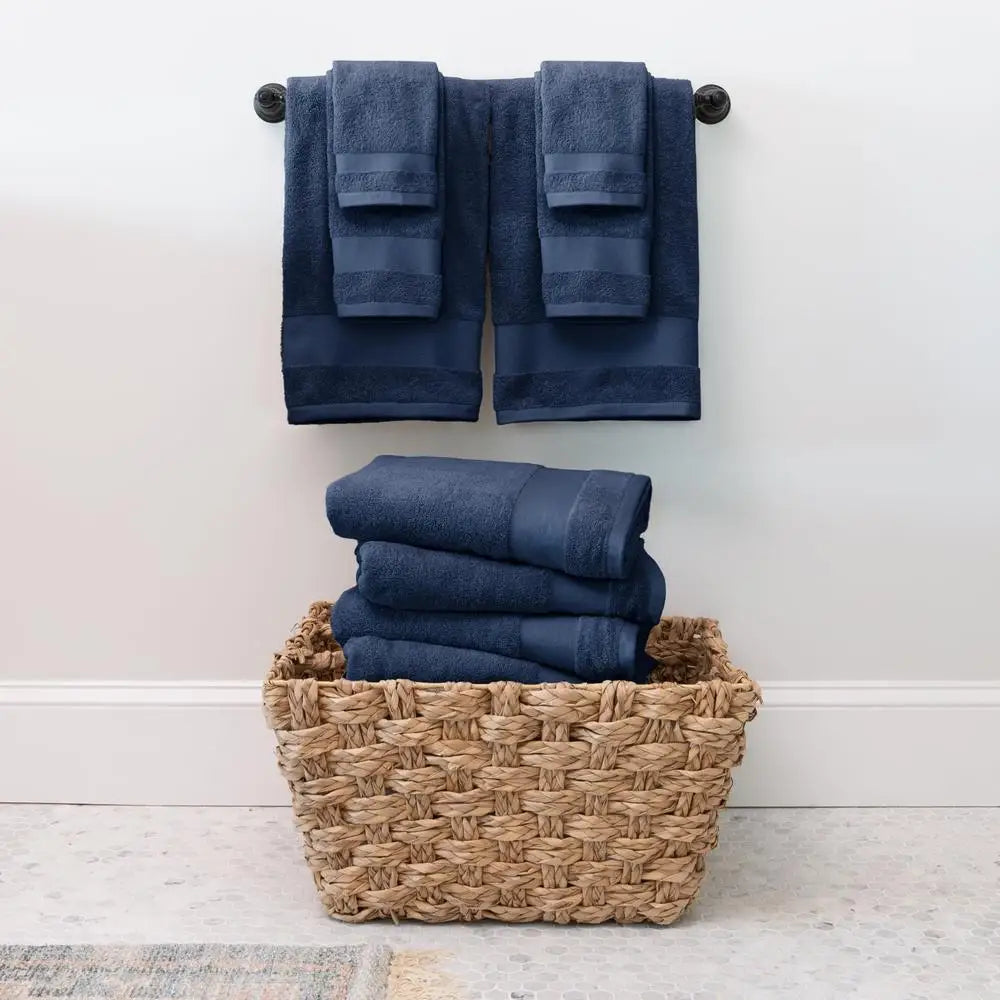 6 Piece Cotton Bath Towel Set Luxury Soft Fade Resistant
