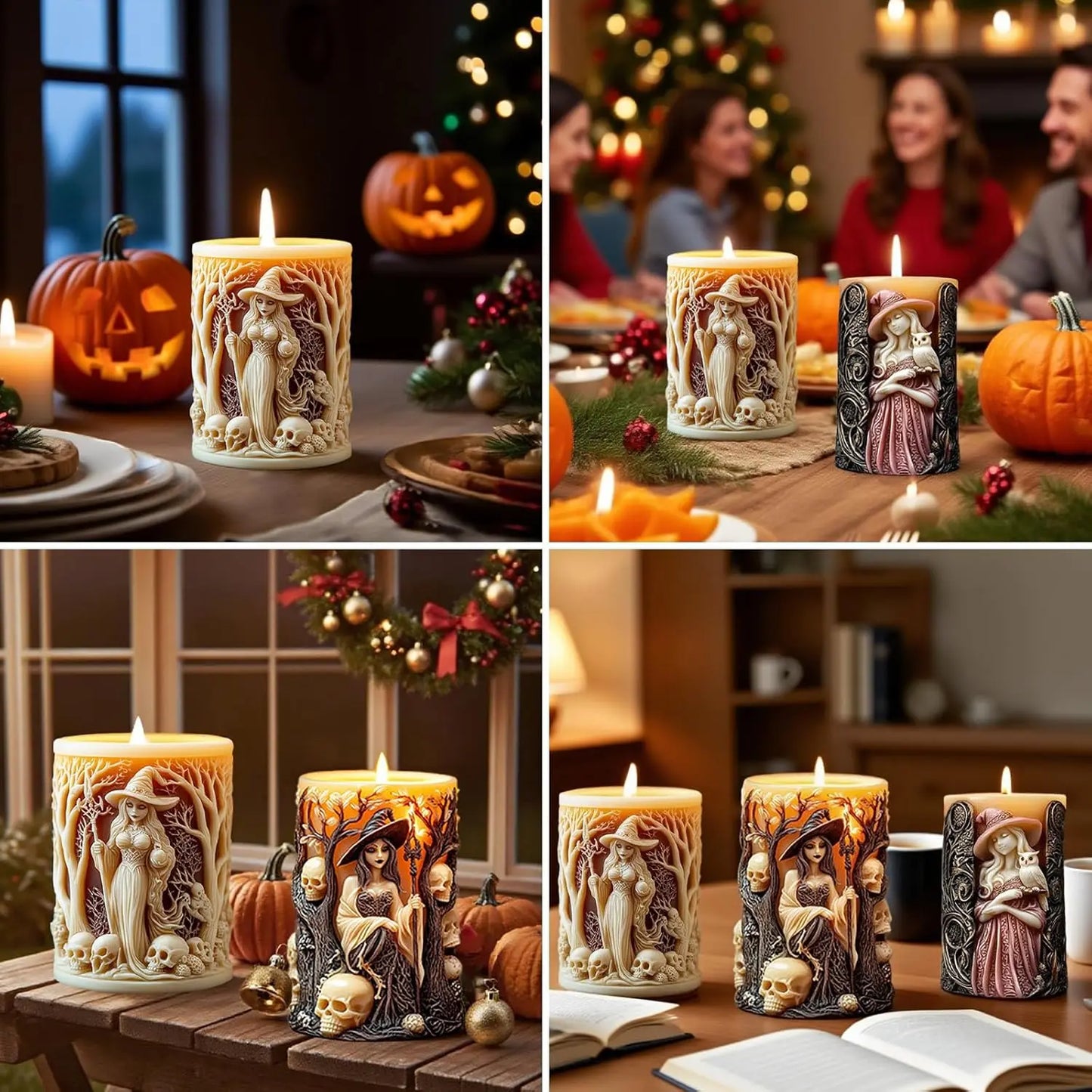 Witch Pillar Candle Molds Silicone For Candle Making