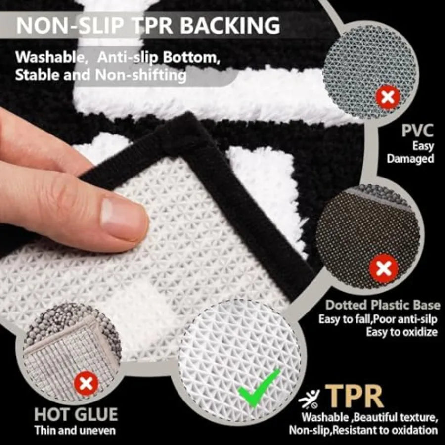 Get Naked Bath Mat Non Slip 16x24 Absorbent Black Rug