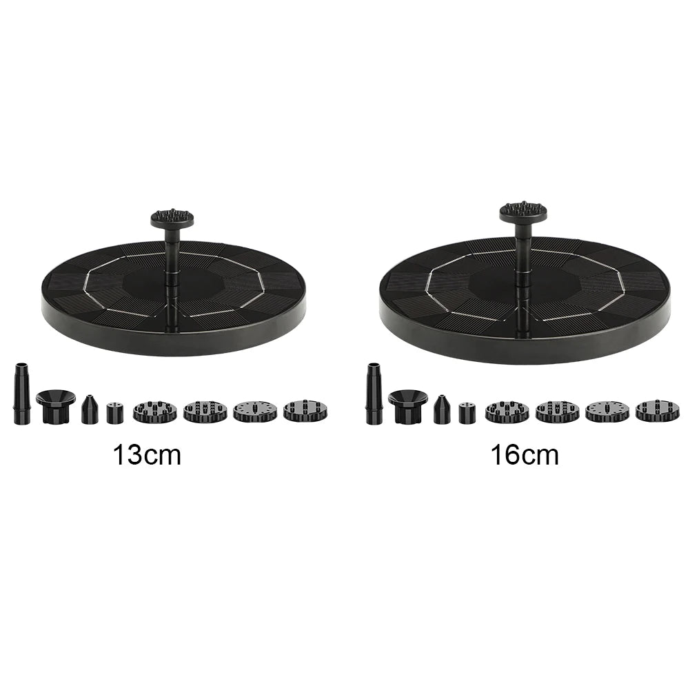 Solar Powered Floating Fountain Pump For Garden Pond Bird Bath Outdoor With 8 Nozzles Free Standing
