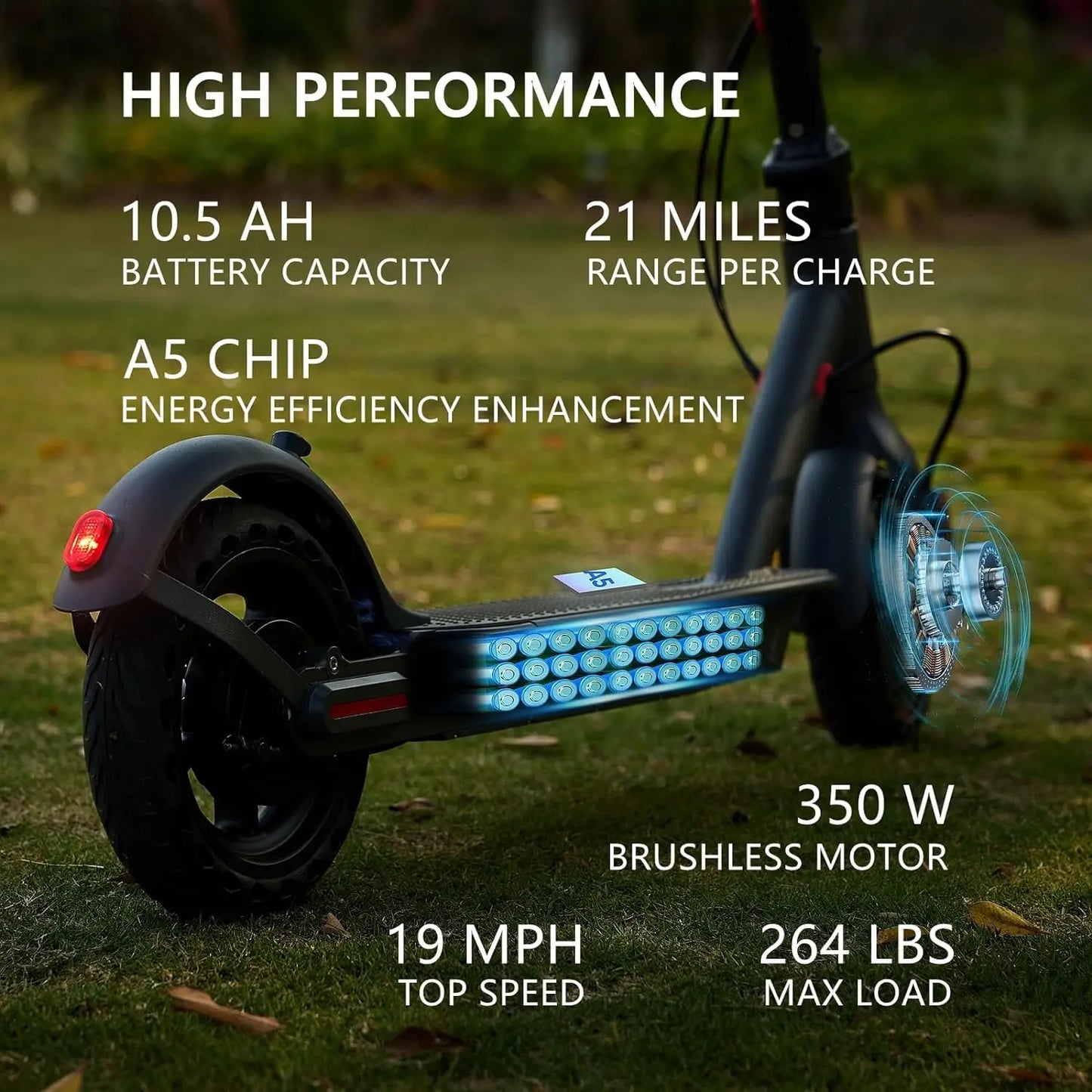 G5 Electric Scooter 36V Foldable 21 Miles 19 Mph Long Range