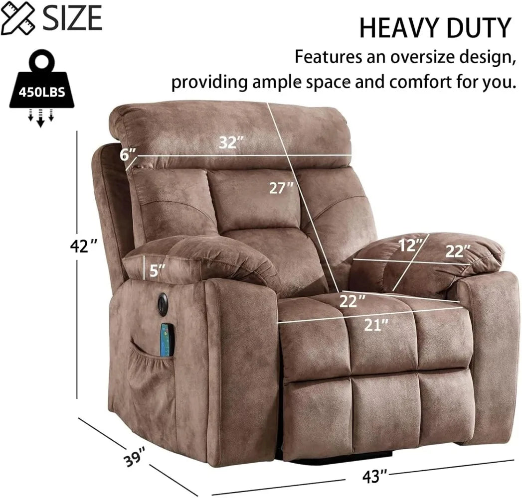 Large Power Lift Recliner Chair With Massage And Heat For Elderly Big And Tall