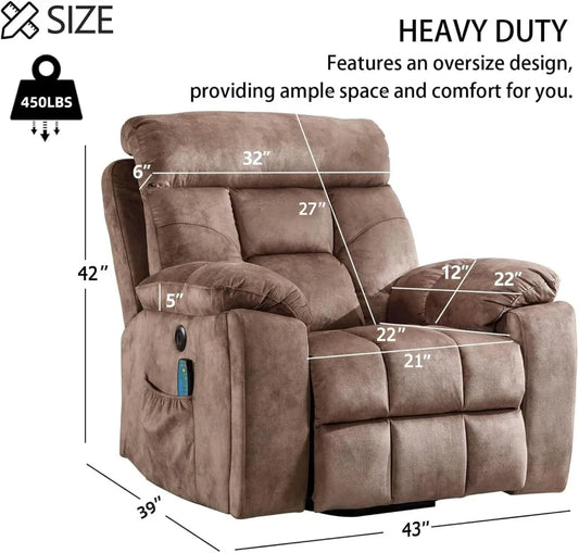 Large Power Lift Recliner Chair With Massage And Heat For Elderly Big And Tall